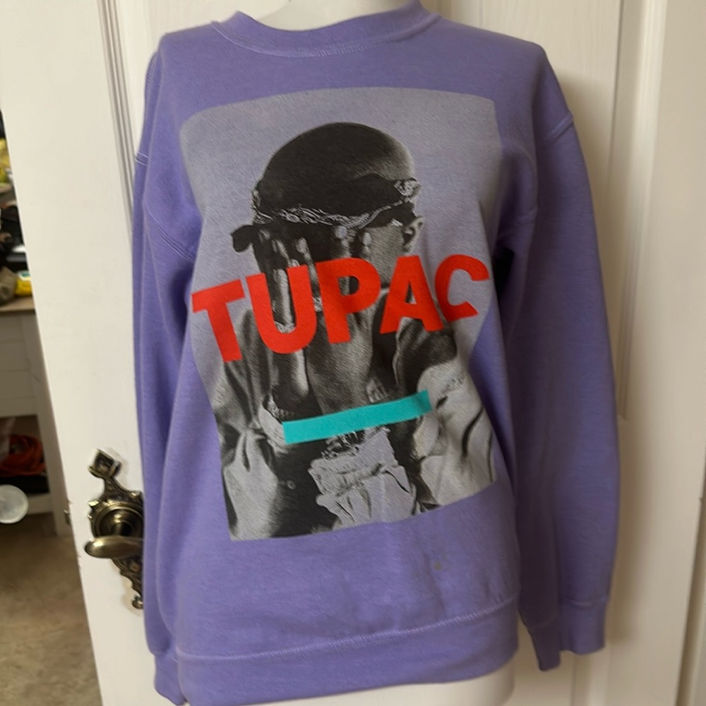 2pac light purple sweater